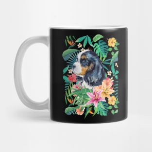 Tropical Tri-color Cavalier King Charles Spaniel Mug